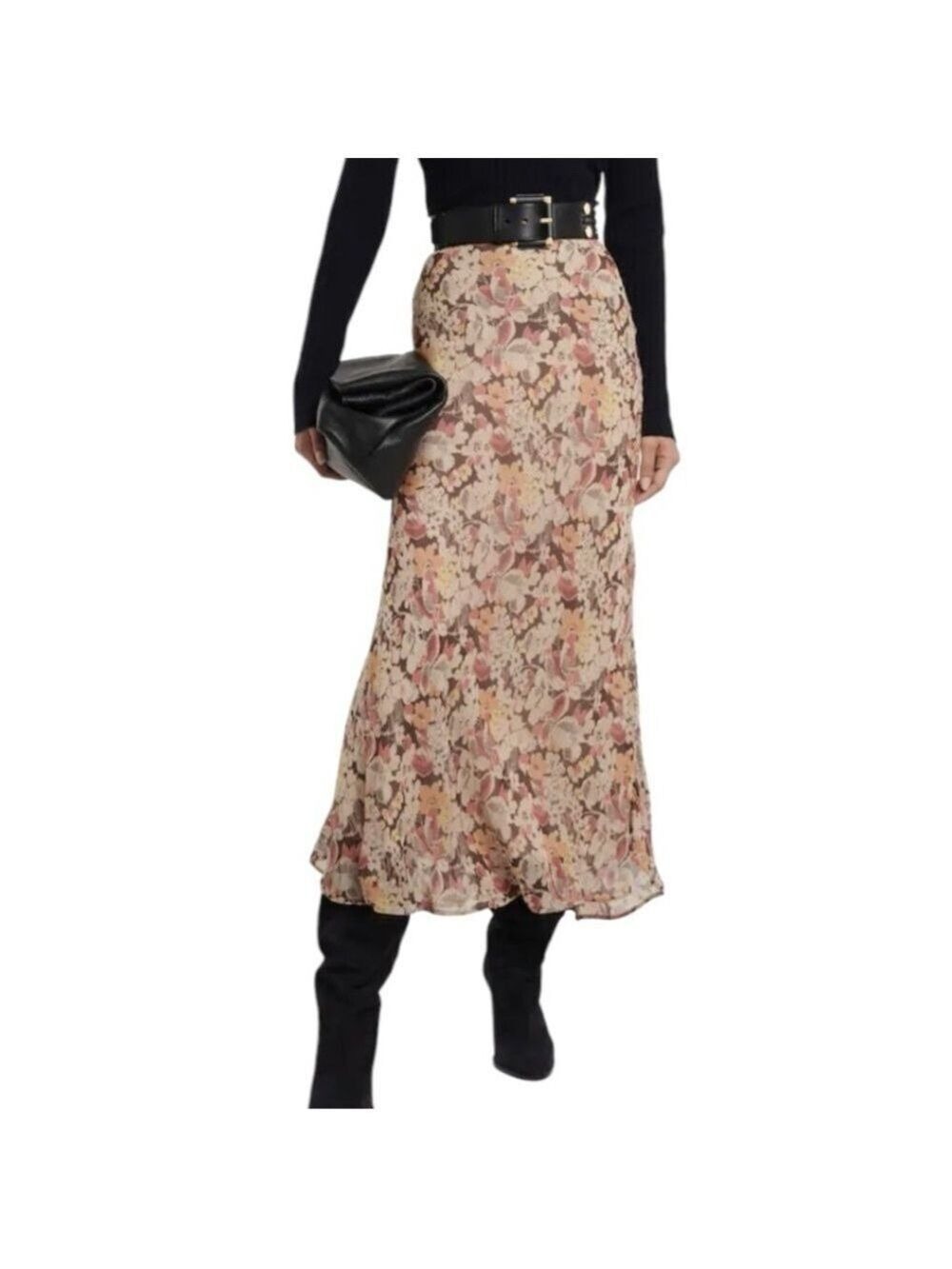 POLO RALPH LAUREN Flower Patterns Medium Midi Skirts pastel colors Sz 6